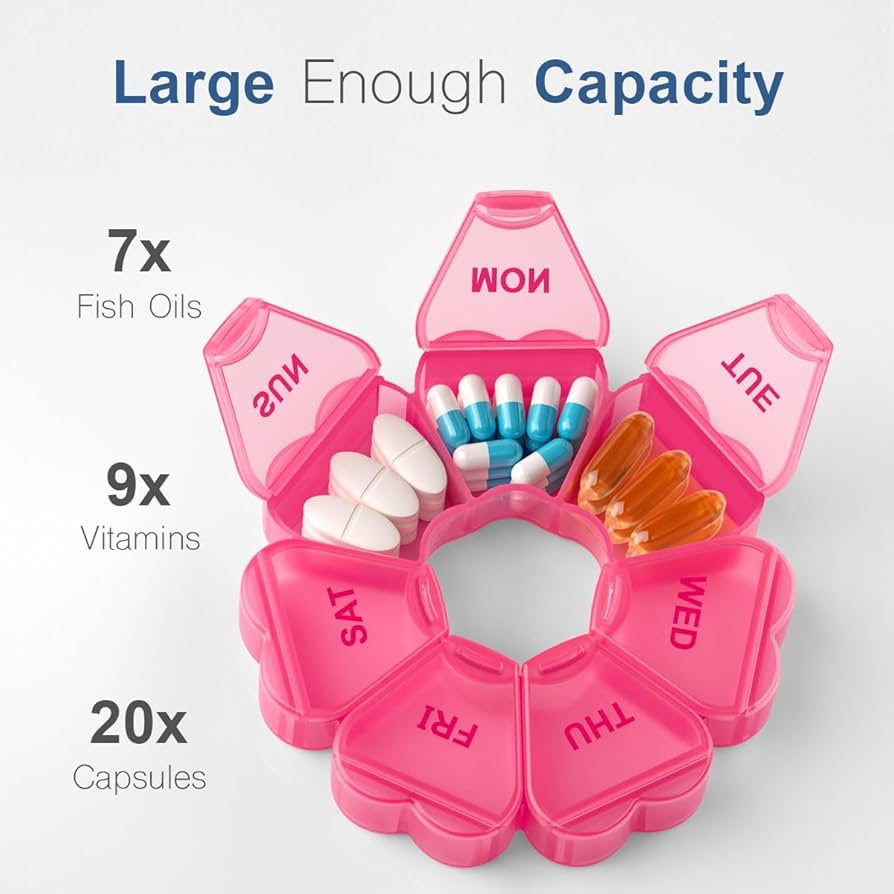 衛生日用品 what we want WWW_PILLCASE pillcase Amazon.com: 7 Piece Set Pill Organizer 6 Times a Day, Weekly